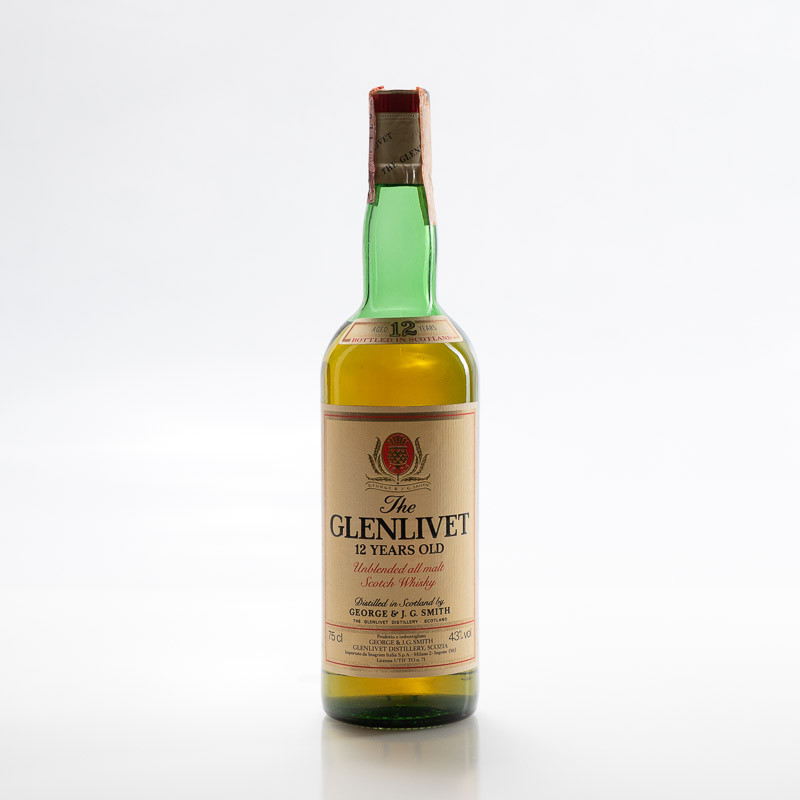 GLENLIVET 12YO - ANNI '80 - IMPORTATORE SEAGRAM ITALIA - VINTAGE