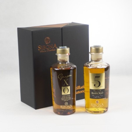 ESPOSIZIONE SIBONA 1 GRAPPA XO 0,50L + 1 GRAPPA RISERVA BAROLO 5 ANNI 0,50L